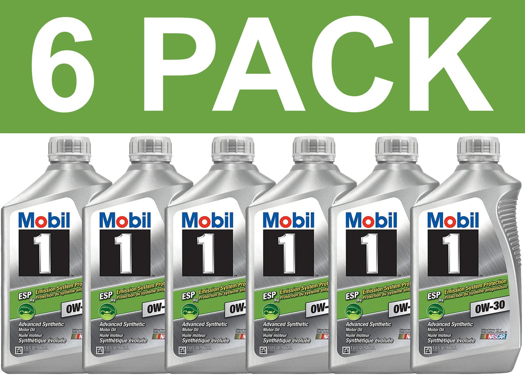 6 Pack Mobil 1 121218 0W-30 ESP Motor Engine Oil - 1 Quart New Free Shipping