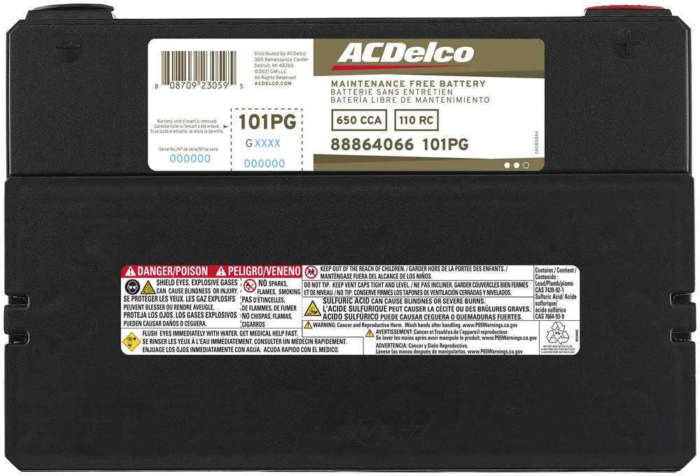 Brand New A-C Delco 101PG Gold Battery - 650CCA - 110RC 42 Month Warranty Free Ship
