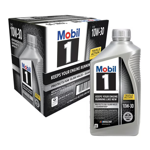 Mobil 1 Motor Oil - 10W30 - Synthetic - 1 qt Bottle - Case of 6 Quarts