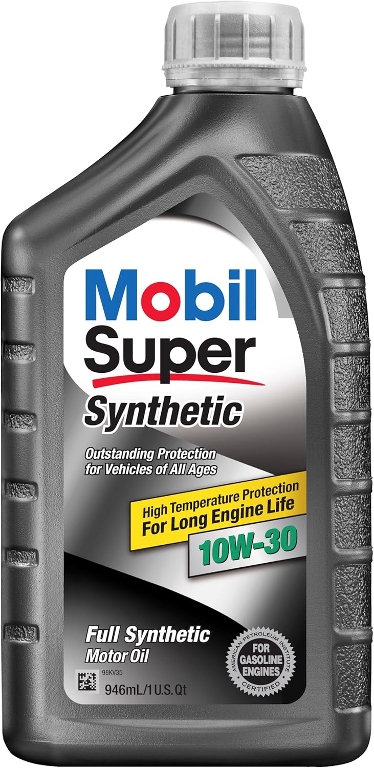 Mobil Super 112917 10W-30 Synthetic Motor Oil - 1 Quart Of High Temperature Protection