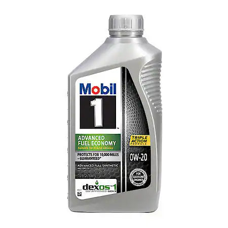 Mobil 1 Advanced 0W-20 Full Synthetic Engine Oil, Improves Fuel Economy, Case of 6 Qts.