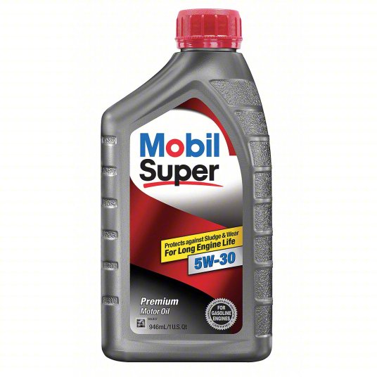 MOBIL Engine Oil: Synthetic Blend, 1 qt Size, Bottle, 5W-30, Super Case Of 6 Quarts