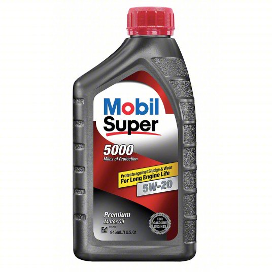 MOBIL Engine Oil: Synthetic Blend, 1 qt Size, Bottle, 5W-20, Super - Case Of 6 Quarts