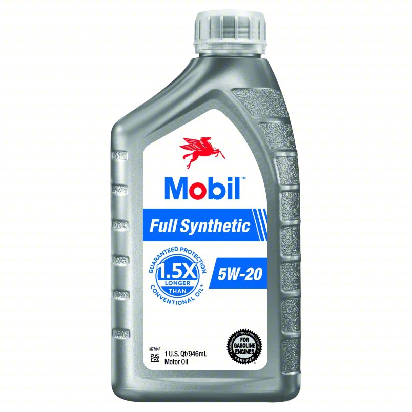 MOBIL Motor Oil: Synthetic, 1 qt Size, 5W-20, Full Synthetic , Case Of 6 Quarts