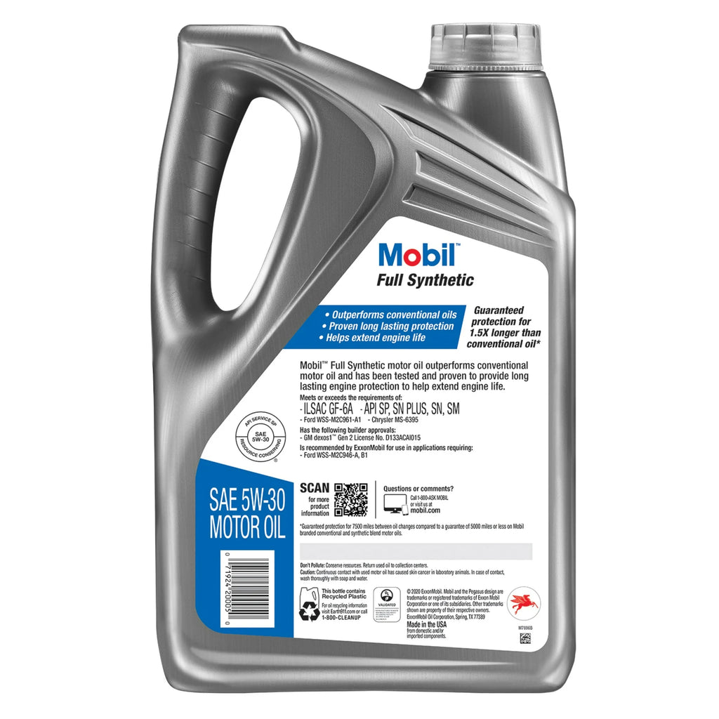 Mobil 125198 Full Synthetic Motor Oil 5W-30 - 5 Quart Jug