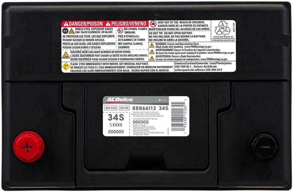 Brand New A-C Delco 34S Gold Battery - 685CCA-100RC 18 Month Ships Free