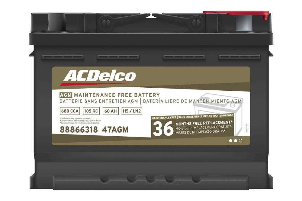 Brand New A-C Delco 47AGM Gold Battery - 680CCA-105RC 36 Month Ships Free