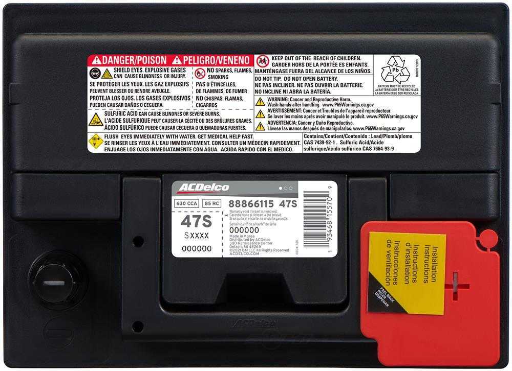 Brand New A-C Delco 47S Battery - 630CCA-85RC 18 Month Ships Free