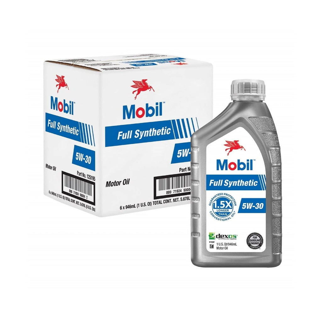 MOBIL Motor Oil: Synthetic, 1 qt Size, 5W-30, Full Synthetic , Case Of 6 Quarts 125195