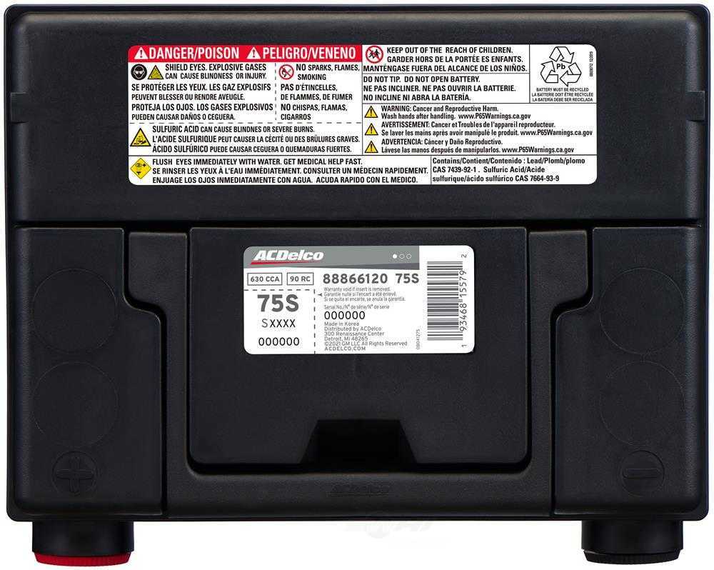 Brand New A-C Delco 75S Battery - 630CCA-90RC 18 Month Ships Free