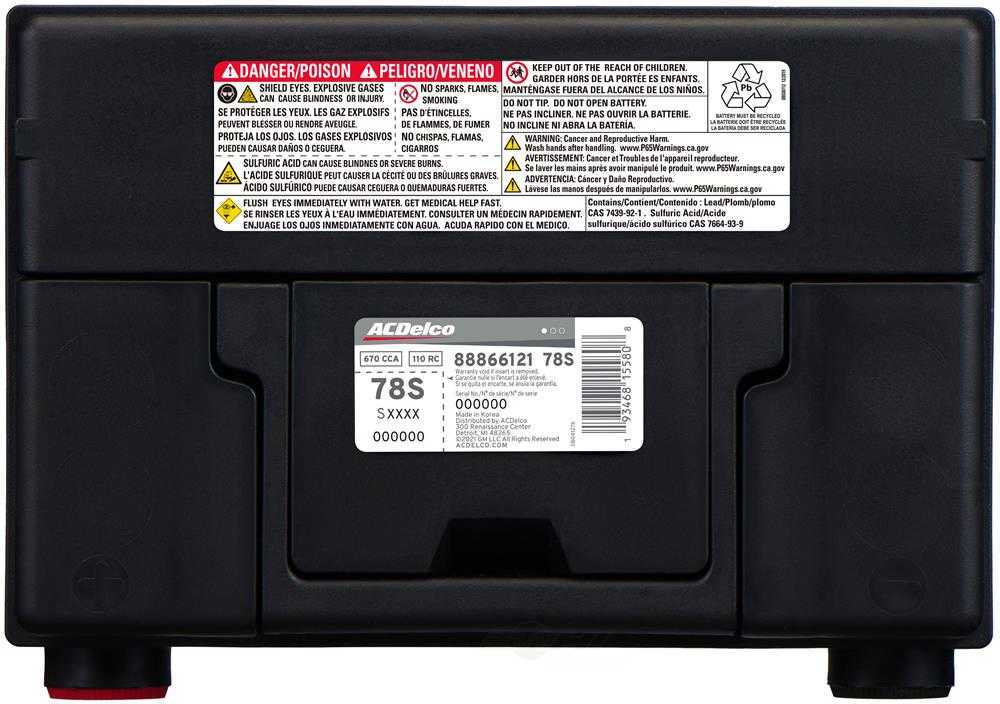 Brand New A-C Delco 78S Battery - 670CCA-110RC 18 Month Ships Free