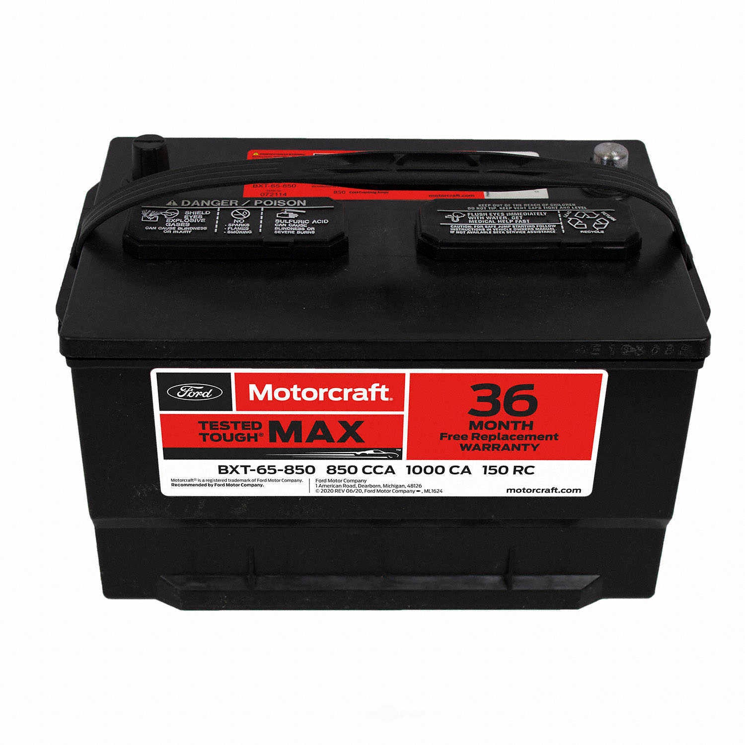 Brand New Vehicle Battery-Tested Tough Max Battery Motorcraft BXT-65-850-36 Month