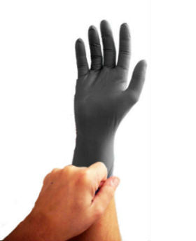 4 Mil Black Nitrile Gloves Disposable Heavy Duty Powder Free Latex Free LG 3 Bx Bundle