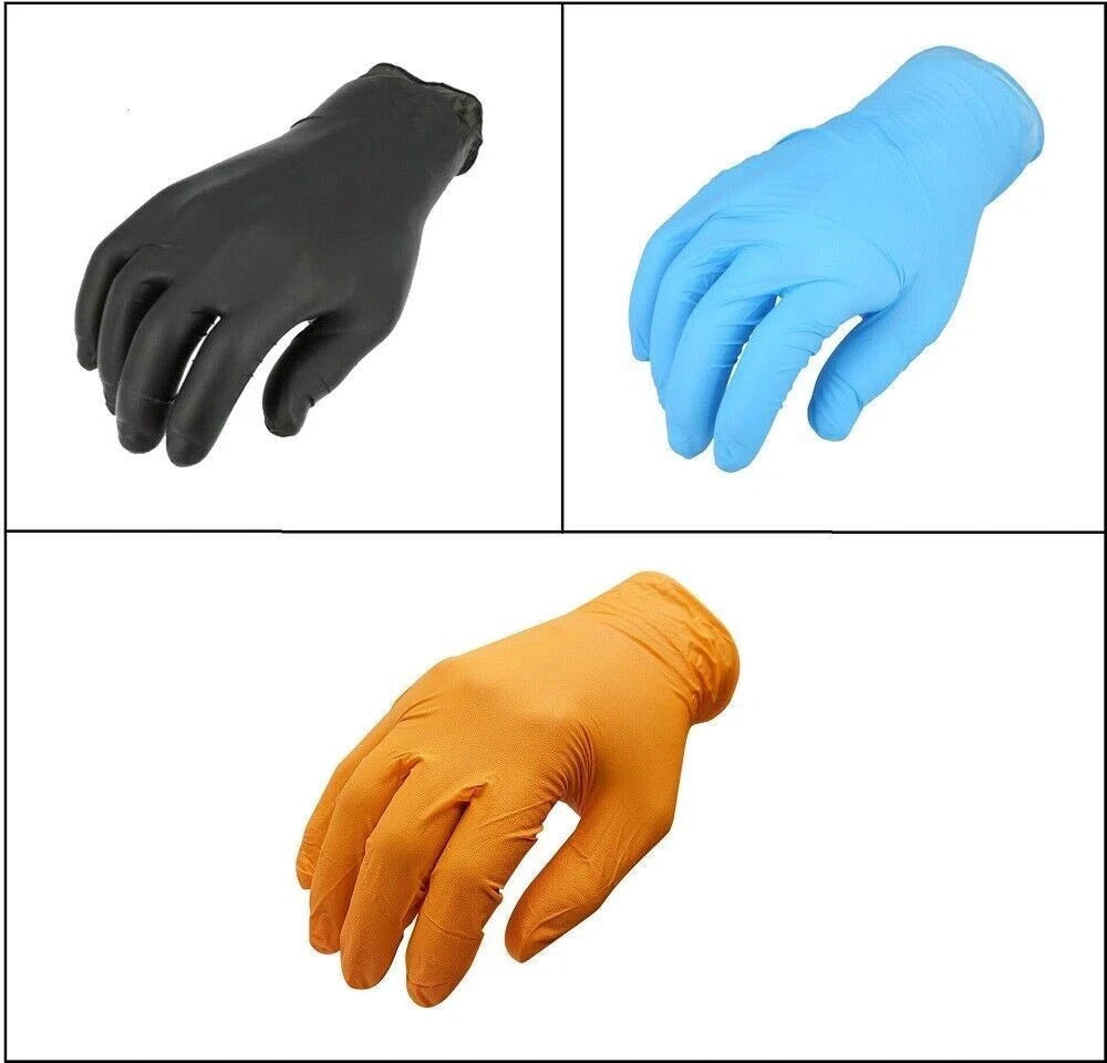 8 Mil Blue Nitrile Gloves Disposable Heavy Duty Powder Free Latex Free XXL 3 Bx Bundle