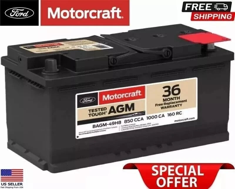 New Battery OEM FORD/Motorcraft AGM 49HA BCI 49 CCA 850 160 Reserve Amp 95Ah