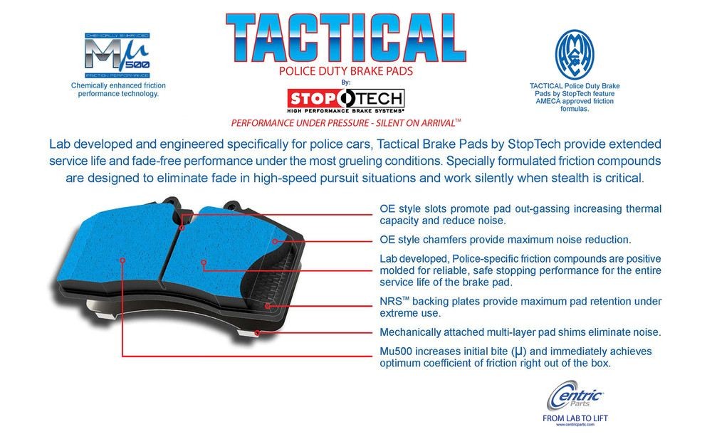 Rr Severe Duty Brake Pads  Centric Parts  307.16120