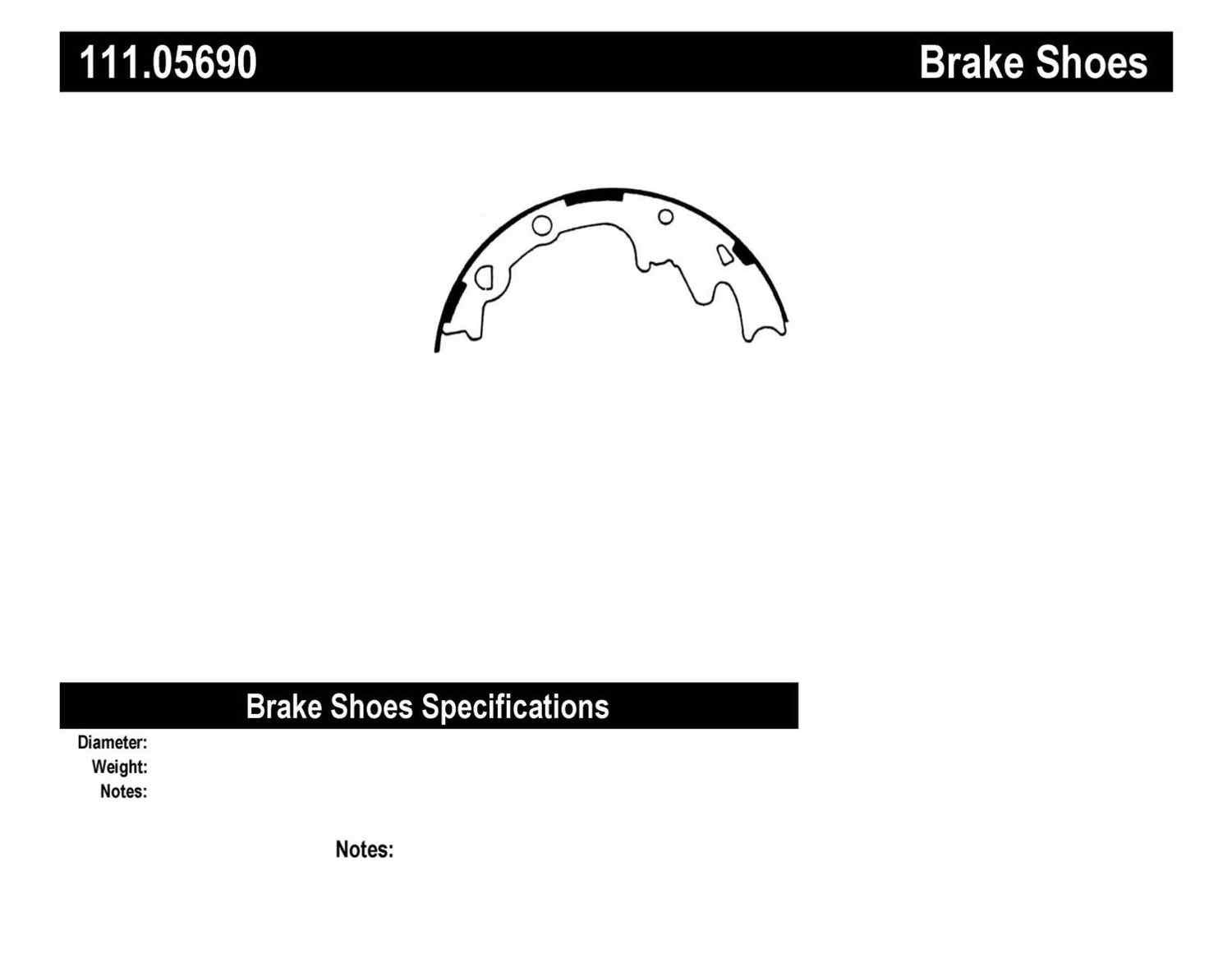Rr Premium Brake Shoes  Centric Parts  111.05690