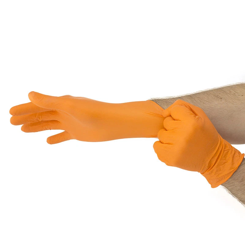 8 Mil Orange Nitrile Gloves Disposable Heavy Duty Powder Free Latex Free XXL 3 BX Bundle