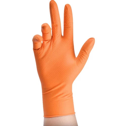 8 Mil Orange Nitrile Gloves Disposable Heavy Duty Powder Free Latex Free XXL 3 BX Bundle