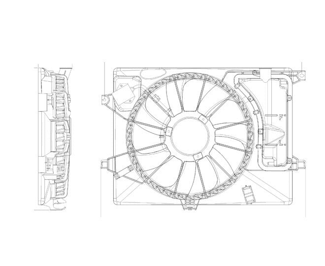 Radiator & Condenser Fan Assy  TYC  622600